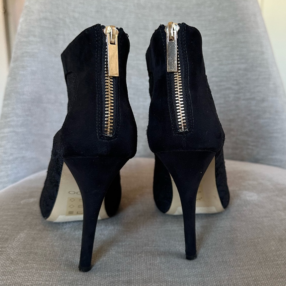 EUC Aldo Suede and Lace Open Toe Booties - Picture 4 of 12